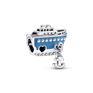 Charm Prata Navio e Âncora