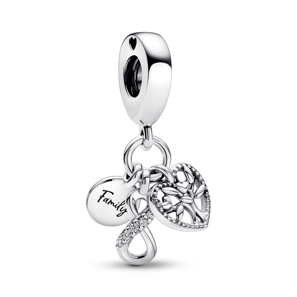 Imagem 1 do produto Charm Prata Pendente Árvore da Família e Infinito