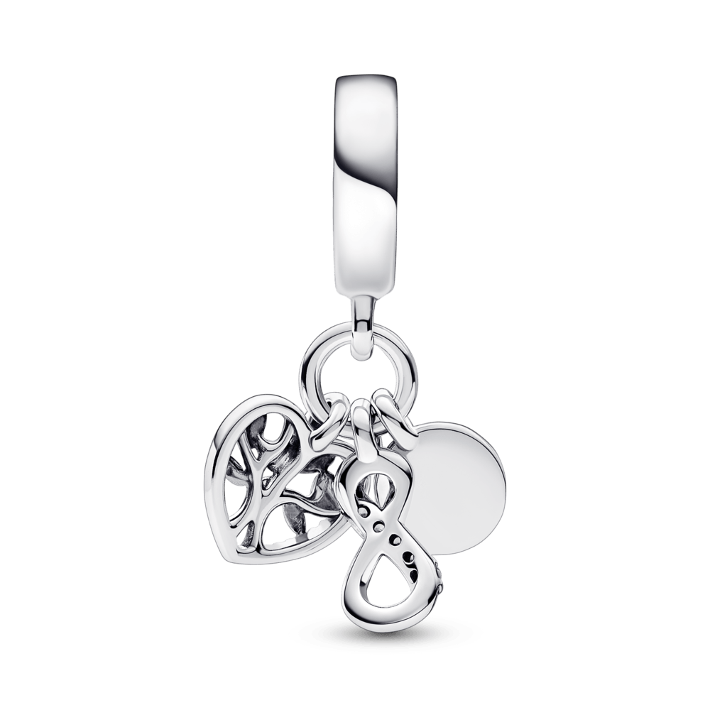 Imagem 2 do produto Charm Prata Pendente Árvore da Família e Infinito