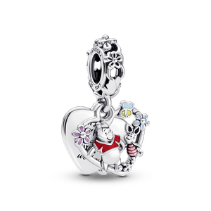 Charm Prata Pendente Disney Ursinho Pooh e Leitão