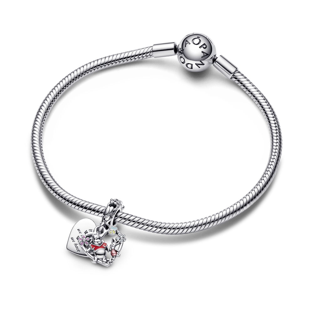 Imagem 4 do produto Charm Prata Pendente Disney Ursinho Pooh e Leitão