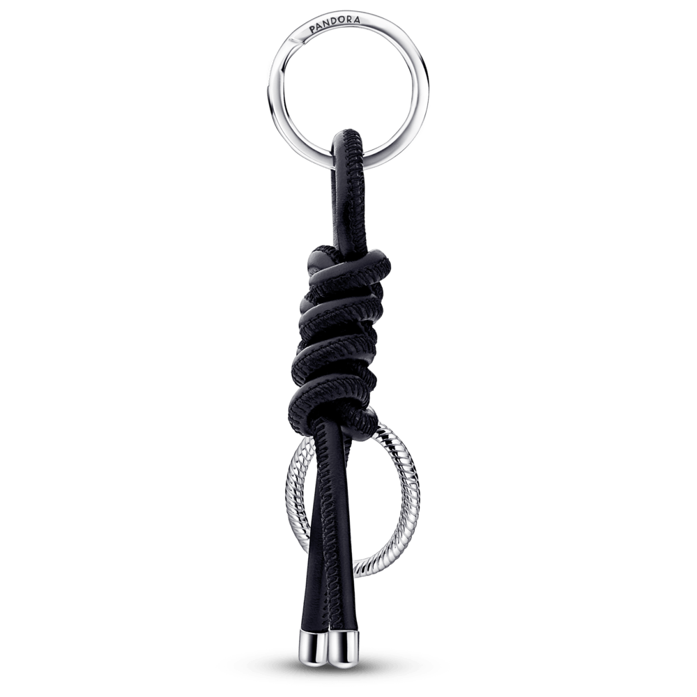 Imagem 3 do produto Chaveiro de Tecido Preto com Porta-Charms O de Prata