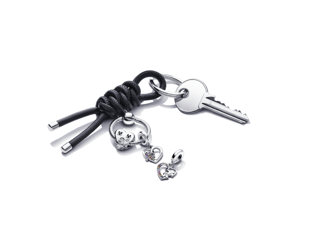 Imagem 4 do produto Chaveiro de Tecido Preto com Porta-Charms O de Prata