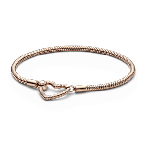 Bracelete Rose Fecho De Coracao Pandora Moments