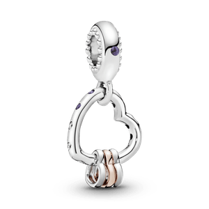 Charm Pendente Corações Unidos