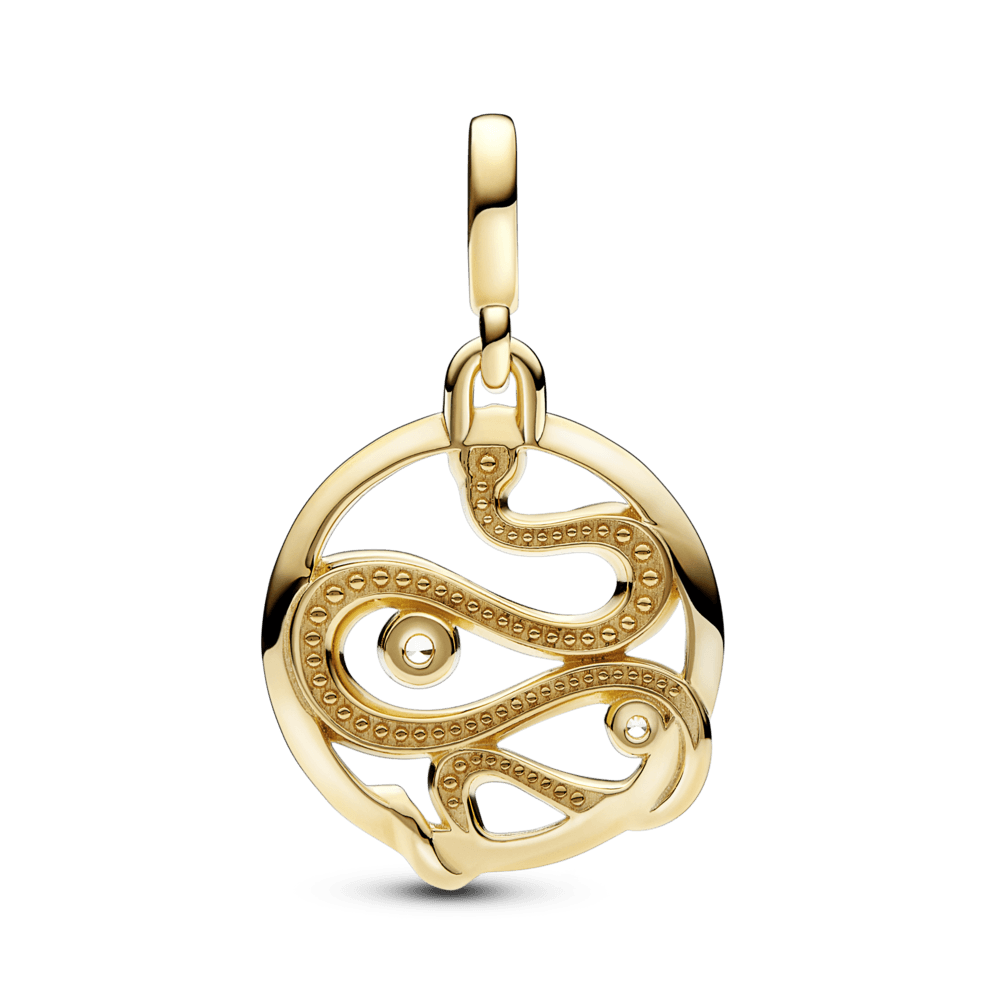 Imagem 3 do produto Charm de Ouro Medalhão Cobra em Pavé