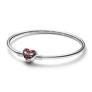 Bracelete de Prata Rígido Marvel - Homem-Aranha