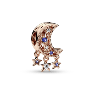 Charm Ouro Rose Estrela E Lua Crescente