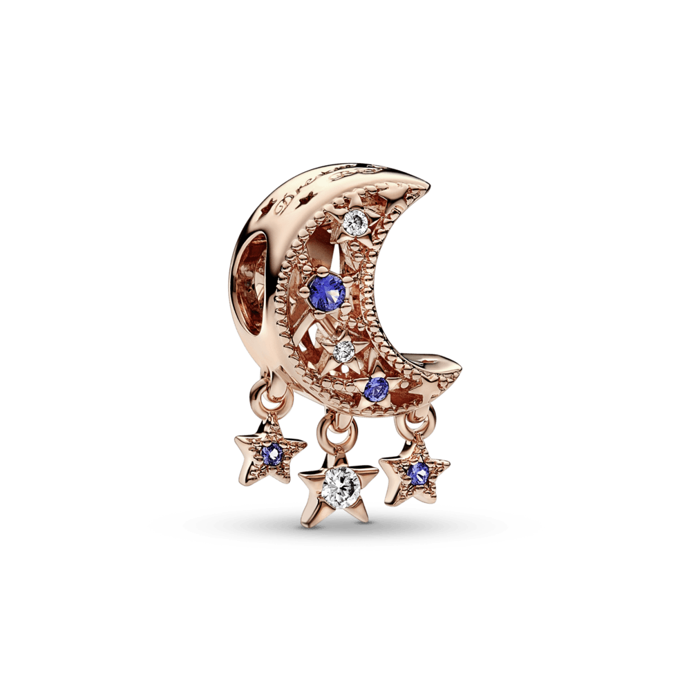 Imagem 1 do produto Charm Ouro Rose Estrela E Lua Crescente