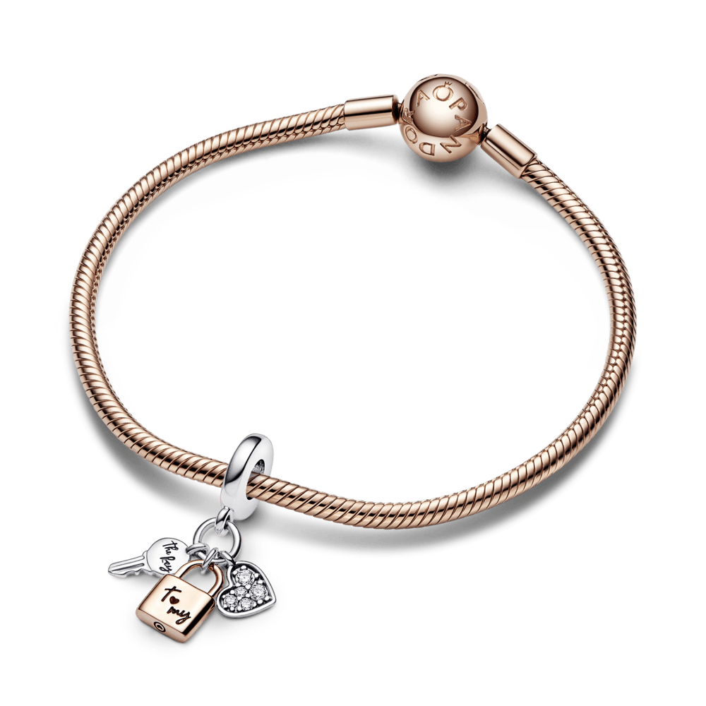 Imagem 4 do produto Charm Pendente Chave, Cadeado e Coração