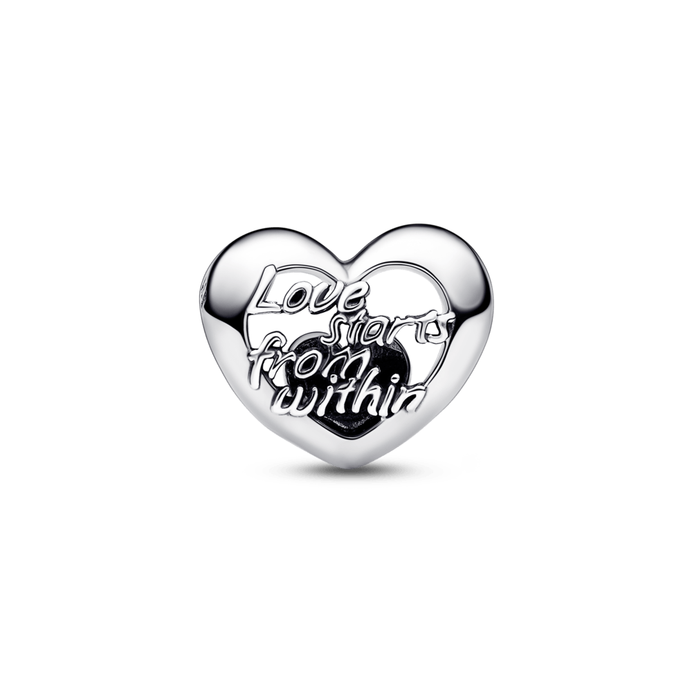 Imagem 3 do produto Charm Prata Coração Vazado e Escrita