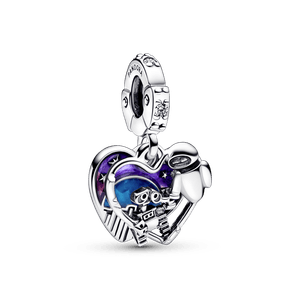 Charm Prata Pendente Disney Pixar - Wall-E e Eve Brilha no Escuro