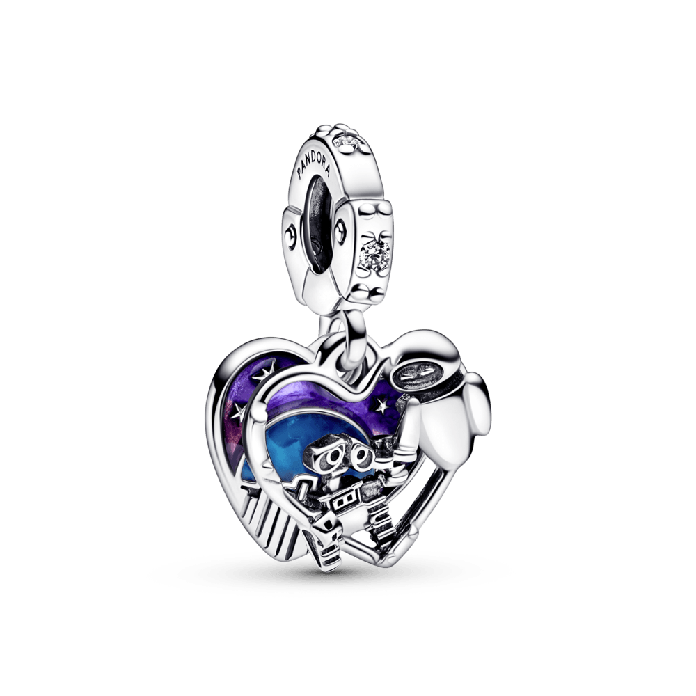 Imagem 1 do produto Charm Prata Pendente Disney Pixar - Wall-E e Eve Brilha no Escuro