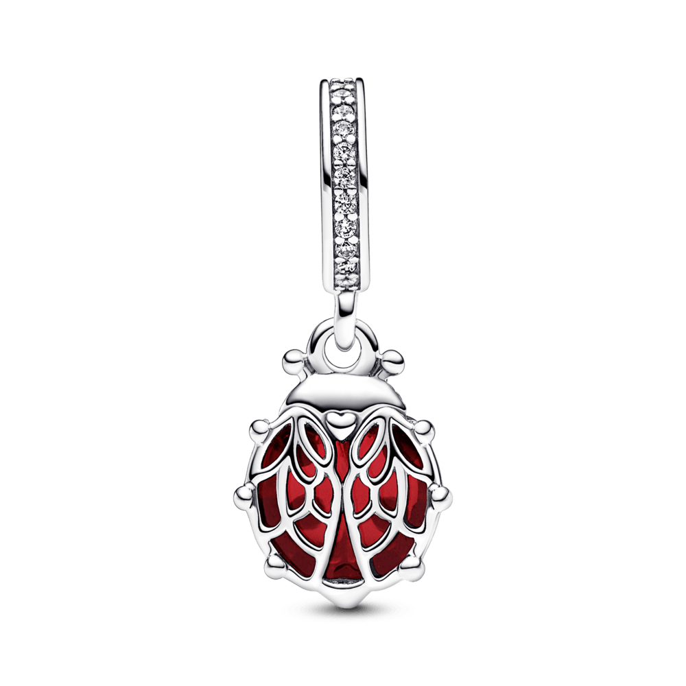 Imagem 3 do produto Charm Prata Pendente Joaninha Vermelha em Pavé