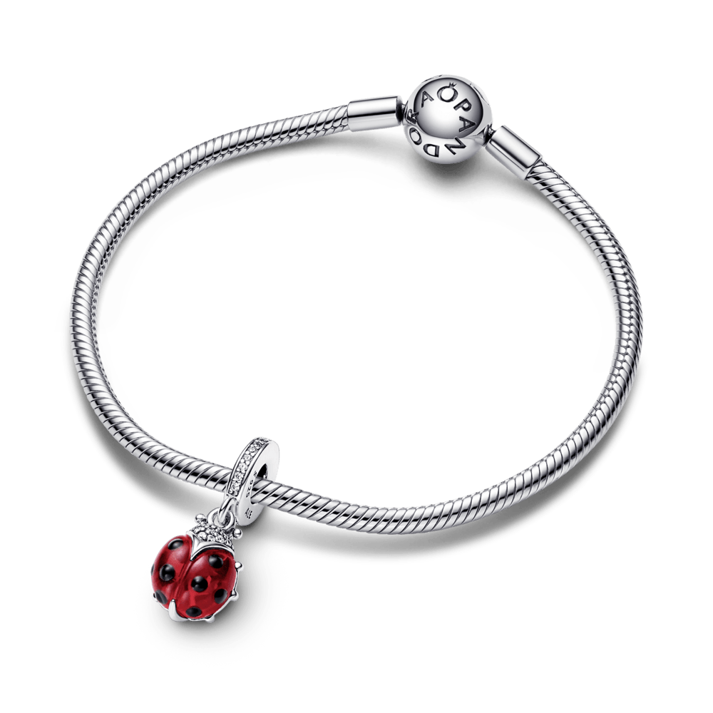 Imagem 4 do produto Charm Prata Pendente Joaninha Vermelha em Pavé