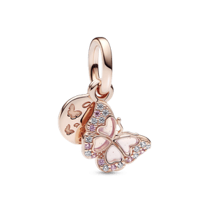 Charm Ouro Rosé Pendente Borboletas