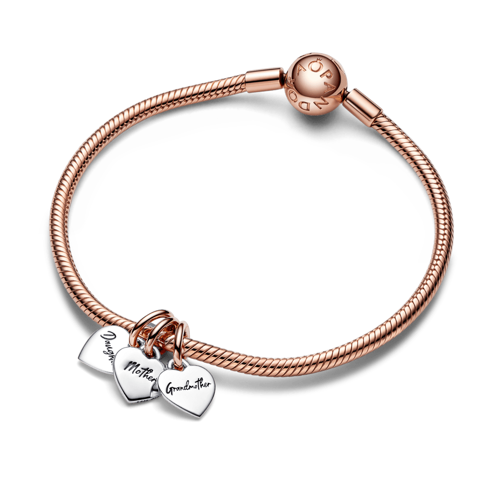 Imagem 3 do produto Charm Pendente Divisível Corações Avó, Mãe e Filha