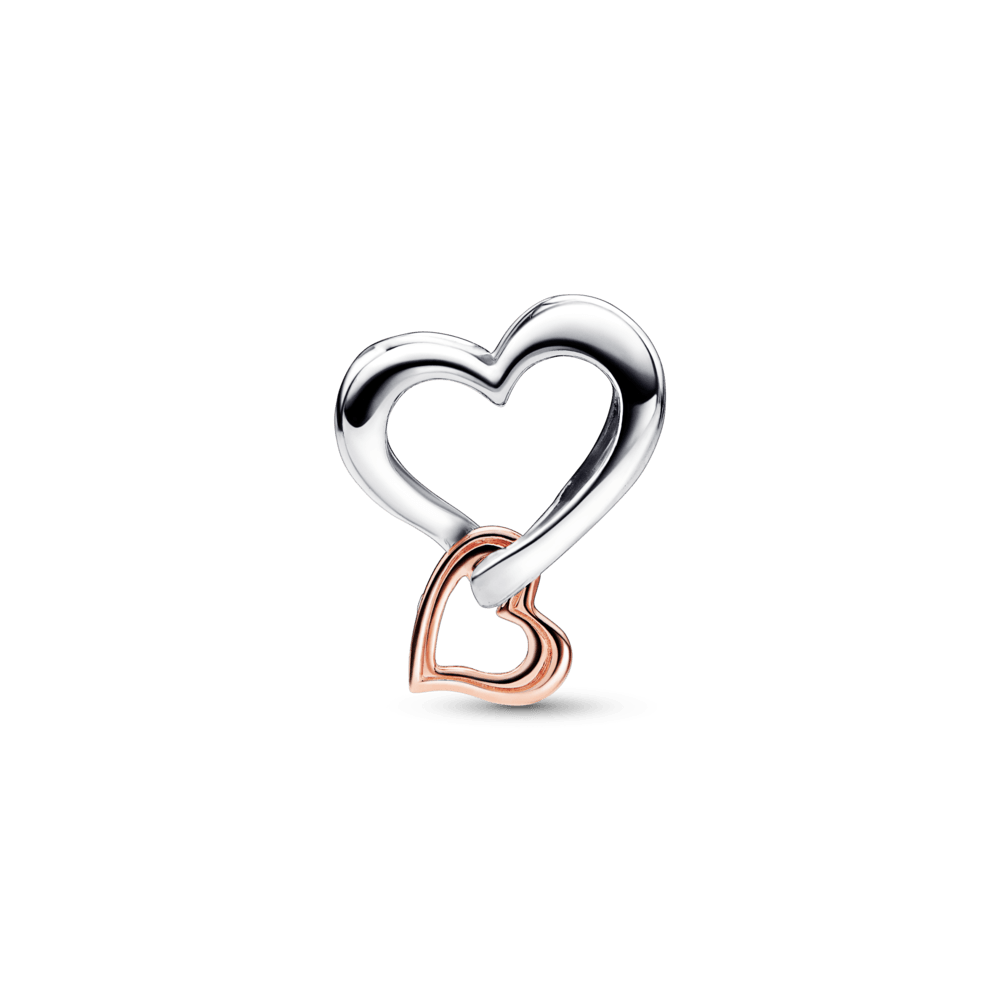 Imagem 2 do produto Charm Pendente Corações Vazados em Dois Tons