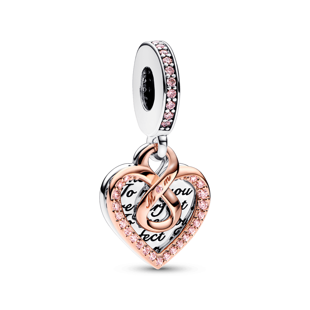 Imagem 1 do produto Charm Pendente Coração e Infinito em Dois Tons