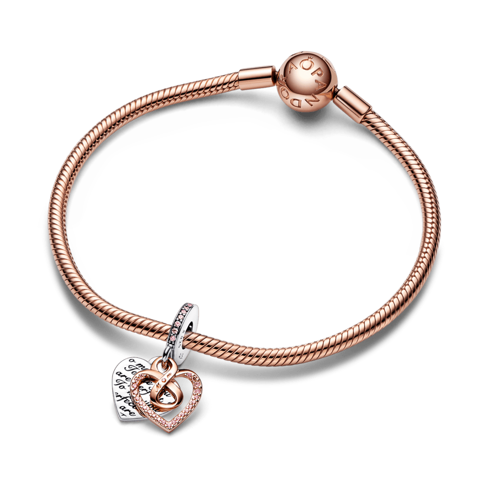 Imagem 3 do produto Charm Pendente Coração e Infinito em Dois Tons