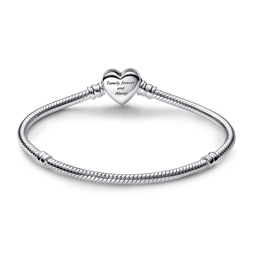 Imagem 3 do produto Bracelete Prata em Trama e Fecho Coração Infinito Brilhante