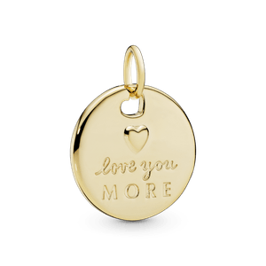 Charm Pendente Pandora Love You More em Ouro 14k (Te Amo Muito)