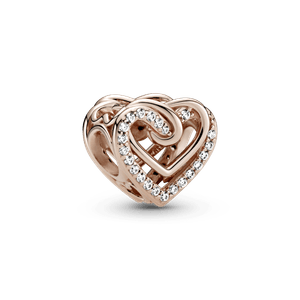 Charm Corações Entrelaçados Brilhantes Pandora Rose™