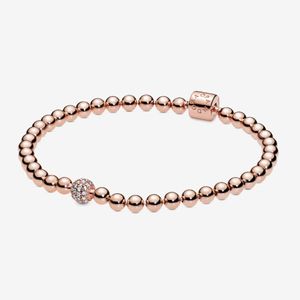 Bracelete Pandora Esfera Brilhante em Ouro Rosé