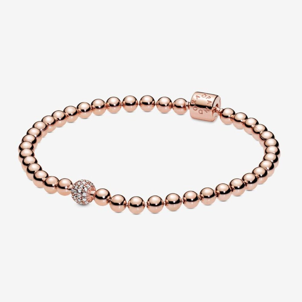 Imagem 1 do produto Bracelete Pandora Esfera Brilhante em Ouro Rosé