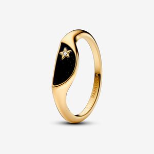 Anel De Ouro Estrela Celestial