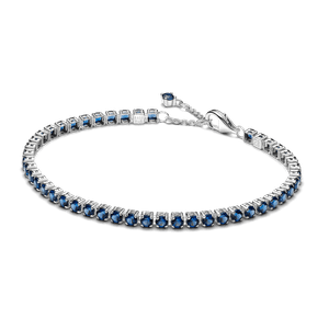 Bracelete De Prata Ajustavel Riviera Azul