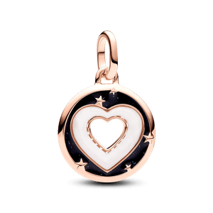 Charm Ouro Rosé Medalhão Corações