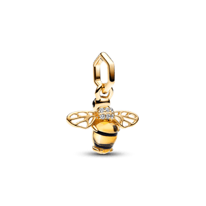 Charm de Ouro Pendente Abelha Brilhante