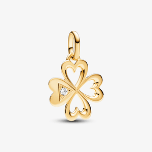 Charm de Ouro Medalhão Trevo de Quatro Folhas