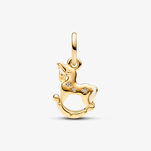 Charm de Ouro Pendente Cavalo de Balanço