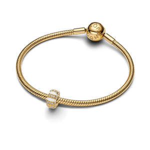 Charm Ouro Separador Branco Brilhante