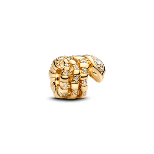 Charm Ouro Cobra Enrolada Brilhante