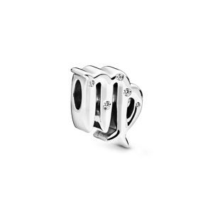 Charm Prata Signo de Virgem em Pavé