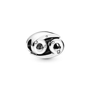 Charm Prata Signo de Câncer em Pavé