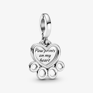 Charm Pendente Patinha Coracao pet