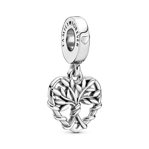 Charm Pendente De Coração E Árvore Da Família