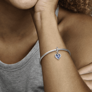 Charm Prata Pendente Coração e Estrela Celestial