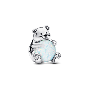 Charm Prata Urso Polar e Bola de Neve