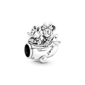 Charm Prata Disney Aviao Mickey E Minnie