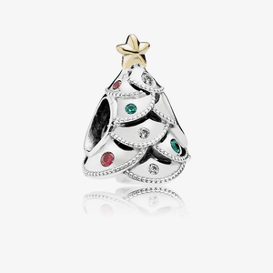 Charm Pinheirinho De Natal Com Ouro 14k