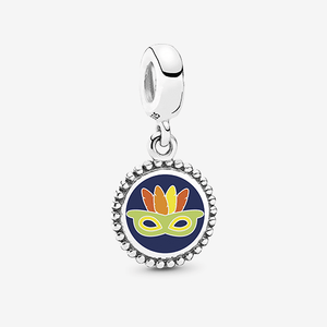 Charm Prata Pendente Máscara Carnaval Rio de Janeiro - Coleção Brasil