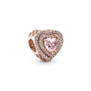 Charm Coracao Nivelado Brilhante Rose