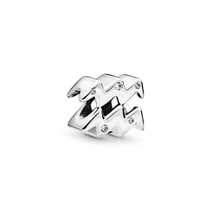 Charm Prata Signo de Aquário em Pavé