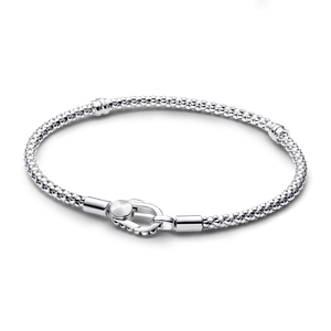 Bracelete Prata Corrente Cravejada E Fecho Mosquetao
