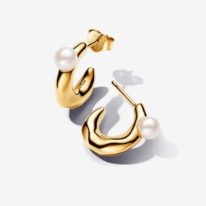 Brinco Argola De Ouro Com Perola